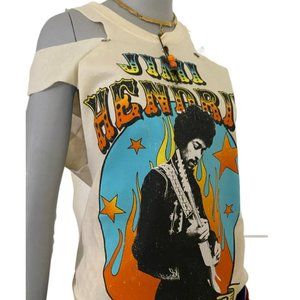 RETRO CHOP Graphic Tee 90s inspired upcycled top band Jimmy Hendrix t shirt